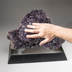 Large Polished Amethyst Crystal Cluster + Metal Stand V4