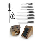 10-piece Swivel Block Cutlery Set With Tablet Stand