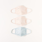 Flat Performance Face Mask // 3-Pack // Rose Quartz + Rose Quartz + Soft Blue