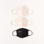 Flat Performance Face Mask // 3-Pack // Jet Black + Rose Quartz + Rose Quartz