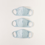 Contoured Performance Face Mask // 3-Pack // Soft Blue