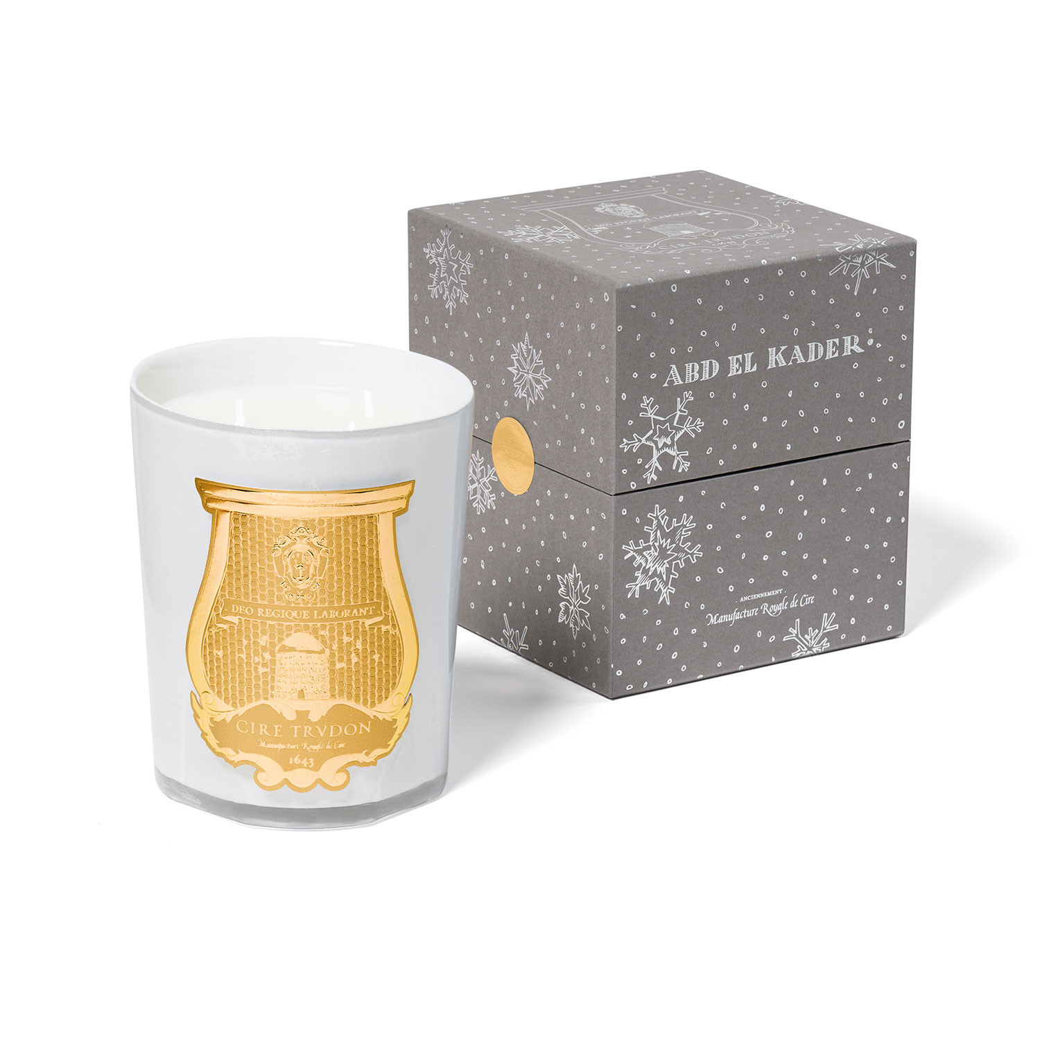 Abd El Kader Intermezzo Candle // 28 oz // White + Gold - Cire Trudon ...