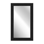 Black + Black Metallic Shagreen Leather Framed Beveled Mirror // 80" x 48"