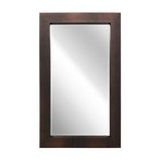 Bronze + Black Metallic Shagreen Leather Framed Beveled Mirror // 80" x 48"