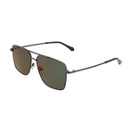 Men's Square Sunglasses // Ruthenium + Green