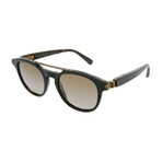 Men's Aviator Sunglasses // Black + Brown