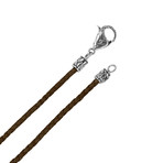 Men's Silver + Leather Cord // Brown