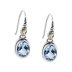 Women's Topaz Drop Earrings // Silver + Blue