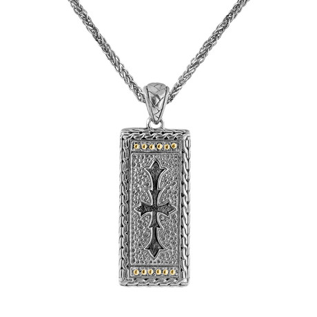 Men's Dog Tag + Chain // Silver + Gold