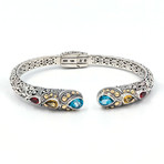 Women's Gem Bracelet // Silver + Multicolor
