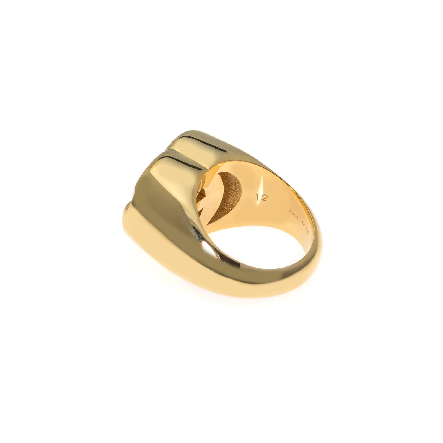 Gucci Running G 18k Yellow Gold Signet Style Ring // Ring Size: 6 ...