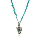 Gucci Angry Forest Sterling Silver + Turquoise Wolf Necklace // Store Display