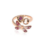 Gucci 18k Rose Gold Ruby Flora Ring // Ring Size: 6 // Store Display