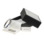 Gucci Garden Sterling Silver + Blue Enamel Wolf Bracelet // Store Display