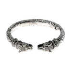 Gucci Anger Forest Sterling Silver Wolf Head Bracelet // Store Display