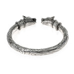 Gucci Anger Forest Sterling Silver Wolf Head Bracelet // Store Display