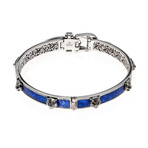 Gucci Garden Sterling Silver + Blue Enamel Wolf Bracelet // Store Display