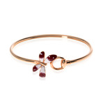 Gucci Flora 18k Rose Gold + Enamel Butterfly Bangle Bracelet // Store Display