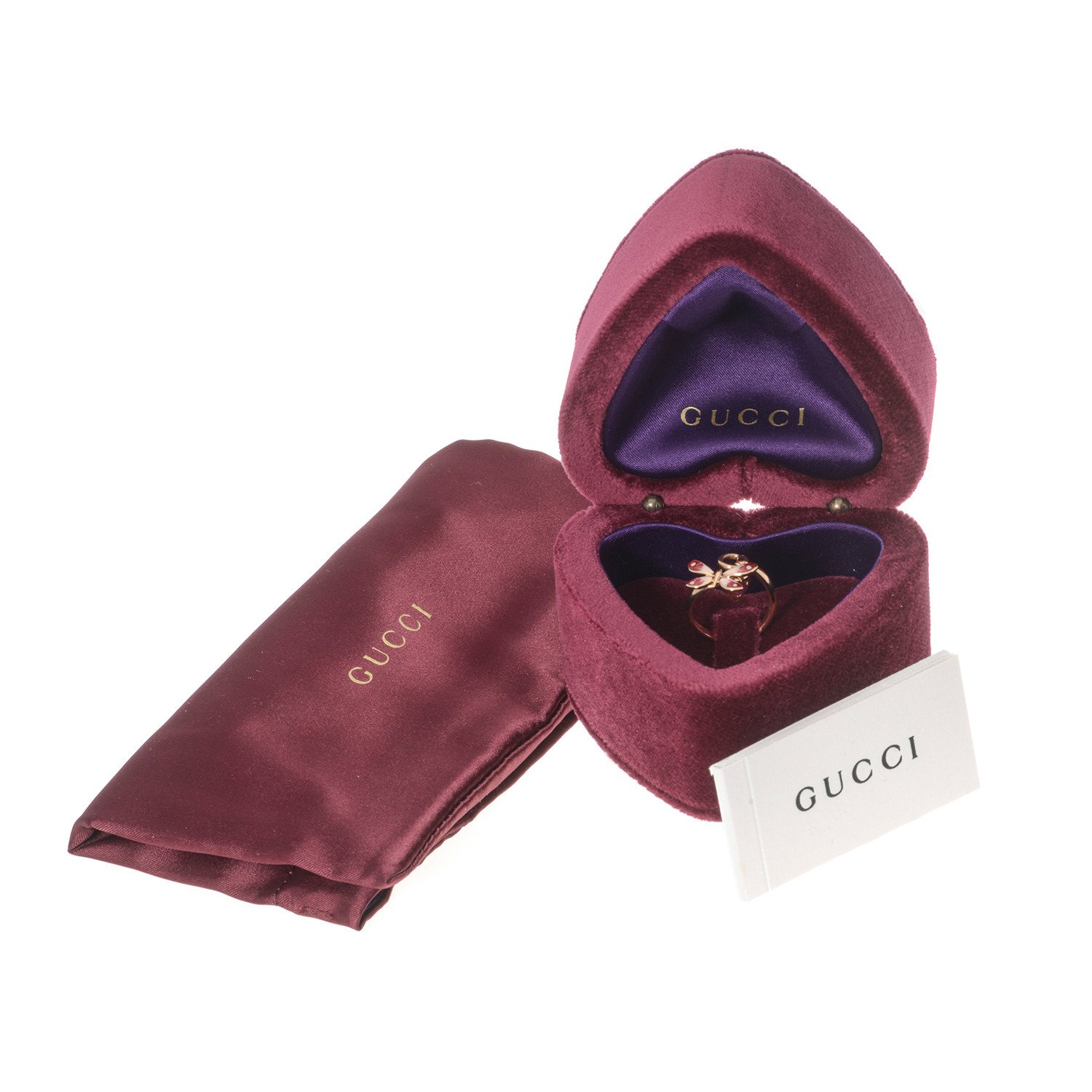 Gucci 18k Rose Gold Ruby Flora Ring // Ring Size: 6 // Store Display ...