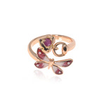 Gucci 18k Rose Gold Ruby Flora Ring // Ring Size: 5 // Store Display