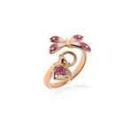 Gucci 18k Rose Gold Ruby Flora Ring // Ring Size: 5 // Store Display