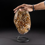 Polished Citrine Crystal Cluster + Custom Metal Stand V4