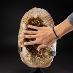 Polished Citrine Crystal Cluster + Custom Metal Stand V6