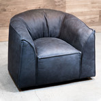 Mama Chair // Pure Aniline Leather // Blue