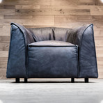 Mama Chair // Pure Aniline Leather // Blue