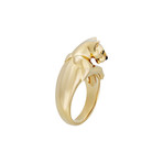 Cartier 18k Yellow Gold Panther Emerald Eyes + Onyx Nose Ring // Ring Size: 5.75 // Pre-Owned