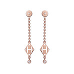 Hermes 18k Rose Gold Gambade H Diamond Earrings // Pre-Owned