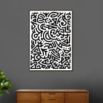 Bold Black Marker Doodle Lines (16"W x 16"H x 0.2"D)