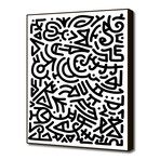 Bold Black Marker Doodle Lines (16"W x 16"H x 0.2"D)