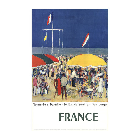 Kees van Dongen // Normandie//Deauville, Le Bar du Soleil // 1960 Offset Lithograph