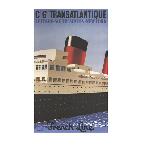 Paul Colin // Compagnie Generale Transatlantique // 1995 Lithograph