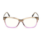 Women's Blue Light Blocking Glasses // Striped Brown + Purple Fade