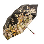 Gems + Crystals Leopard Folding Umbrella // Black