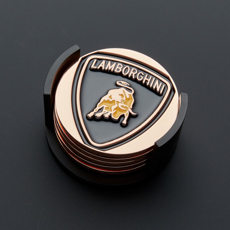 Lamborghini Car Coaster // Rose Gold // Enameled // Single Piece