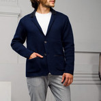 Wool Blazer Sweater // Navy (L)