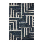 Hagen Geometric Area Rug //  Blue + White (2'7" x 4')