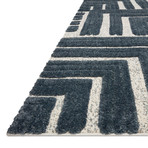 Hagen Geometric Area Rug //  Blue + White (2'7" x 4')