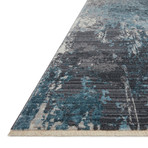 Samra Abstract Area Rug // Charcoal + Sky // 9'6" x 13'1"