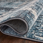 Samra Abstract Area Rug // Charcoal + Sky // 9'6" x 13'1"