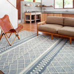 Sawyer Geometric Area Rug // Teal // 9'3" x 13'