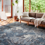 Samra Abstract Area Rug // Dove + Sky // 9'6" x 13'1"