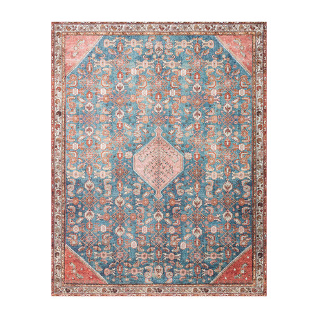 Layla Oriental Area Rug // Marine + Clay // 9' x 12'