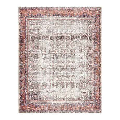 Layla Oriental Area Rug // Ivory + Brick // 9' x 12' (9' x 12')