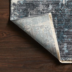 Samra Abstract Area Rug // Charcoal + Sky // 9'6" x 13'1"