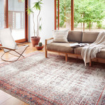 Layla Oriental Area Rug // Ivory + Brick // 9' x 12' (9' x 12')