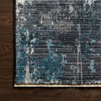 Samra Abstract Area Rug // Charcoal + Sky // 9'6" x 13'1"